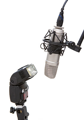 Nikon SB26 Speedlight Flash "Flash directly into the microphone, please."