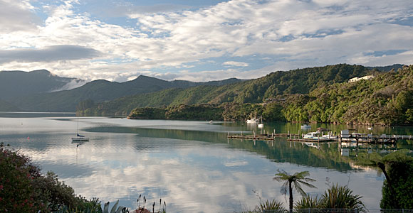 Portage Bay Portage Bay on the Queen Charlotte Sound, South Island, New Zealand.
