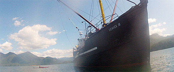 The MV Uchuck III, passenger vessel and freigher on the west coast of Vancouver island.