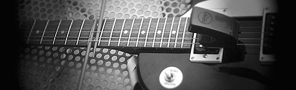 Les Paul clone, eBow, and chopsticks on a foggy Saturday morning.